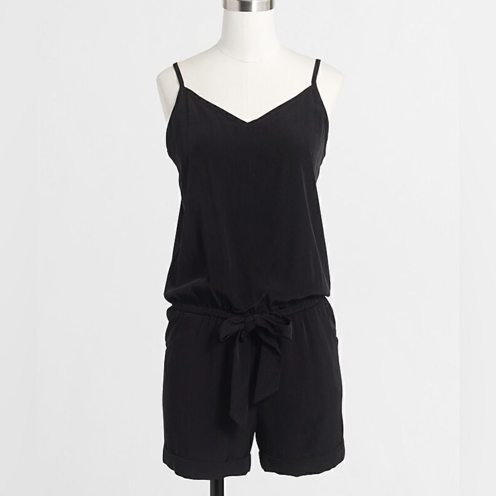 J.Crew Black Spaghetti Strap Drapey Romper